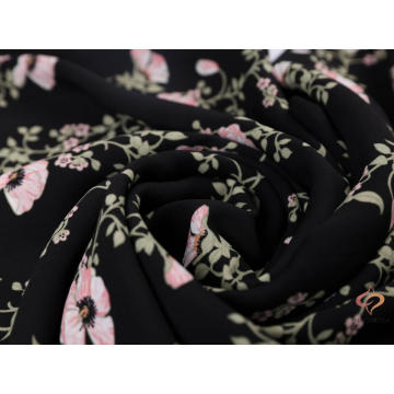 75D Poly Spun Chiffon With Pink Florals Printing